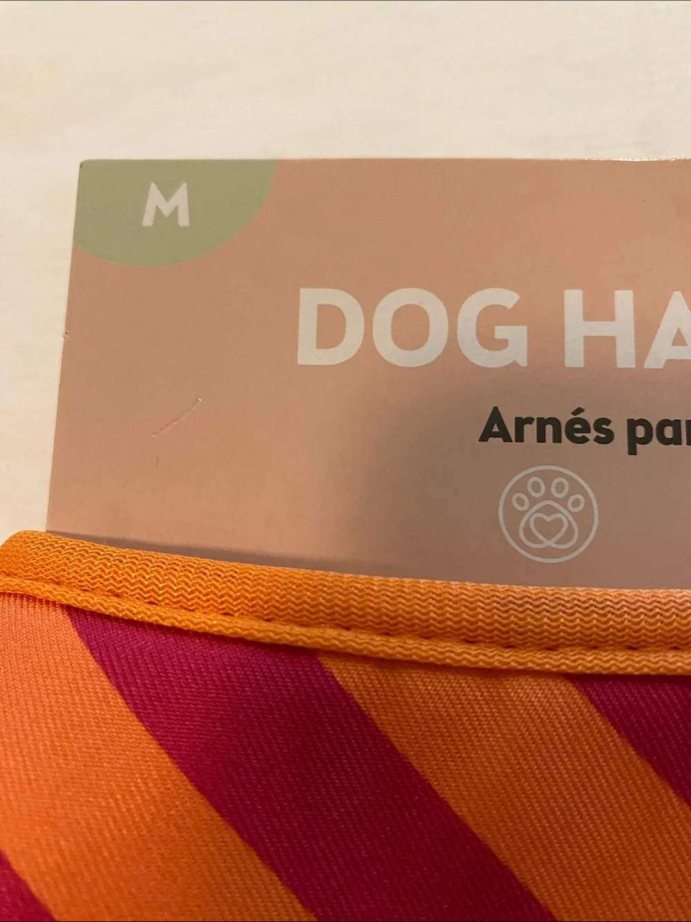 Heart to Tail Orange & Pink Striped Dog Harness - Medium